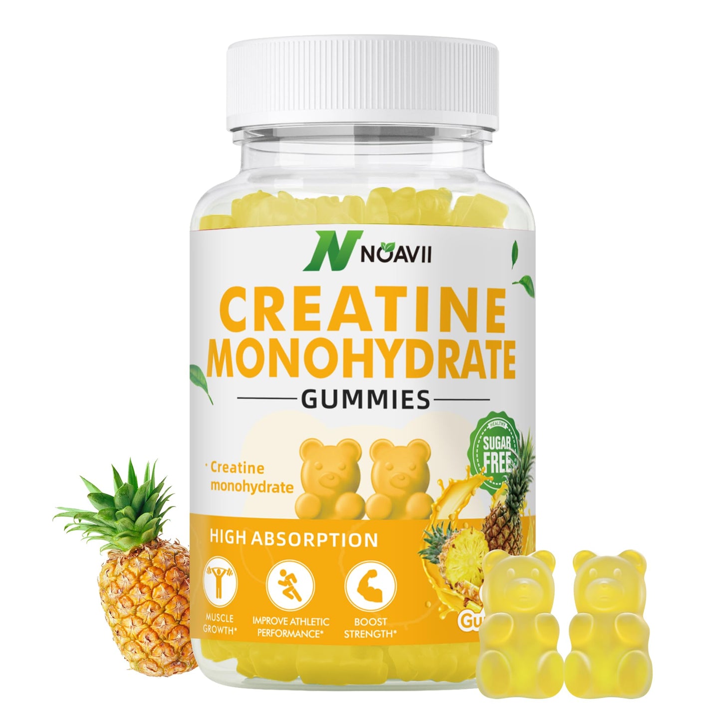 Pineapple Creatine Gummies 5g - Muscle & Energy Boost
