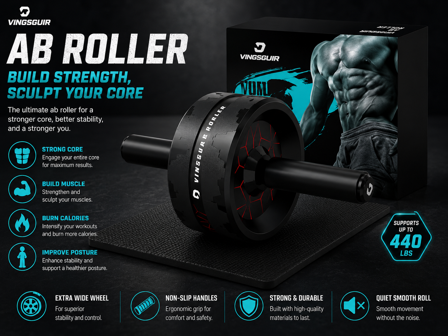 Dual-Wheel Ab Roller Kit